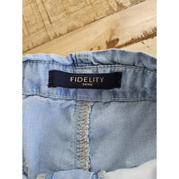 Fidelity Andy Paper Bag Wide Leg Pants Women's Size 27 Made in USA 100% Lycell - Picture 10 of 14